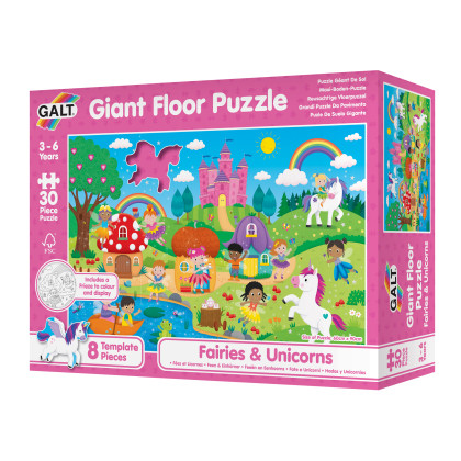 Velké podlahové puzzle - Víly a jednorožci