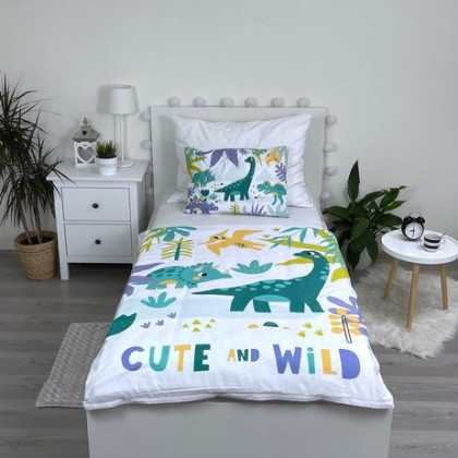 Povlečení do postýlky Dino "Cute and wild" 100 x 135, 40 x 60 cm Jerry Fabrics