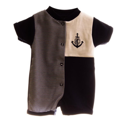 Overal letní kojenecký námořník MKcool Tmavě modrá krátký rukáv/nohavice