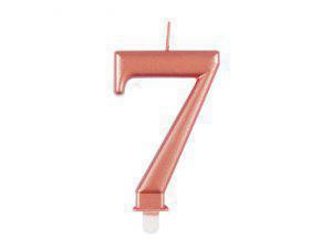 Svíčka dortová rosegold metalická