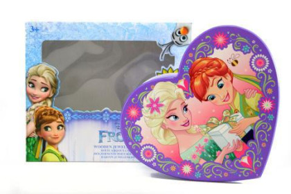 Dřevěná šperkovnice srdce Frozen