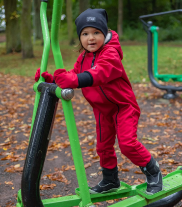 Rostoucí zimní softshellová kombinéza Lamb Red Esito 