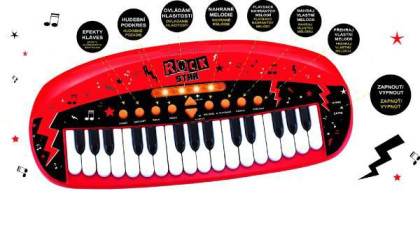 Pianko ROCK STAR 31 kláves 46 cm na baterie se zvukem a světlem