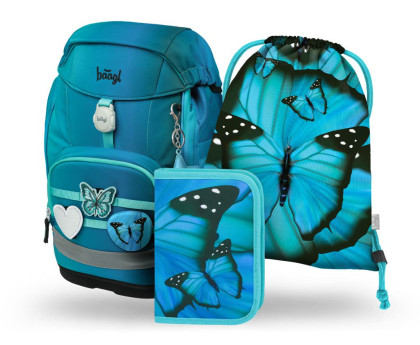 Set 3 Airy Plus Butterfly: batoh, penál, sáček Baagl