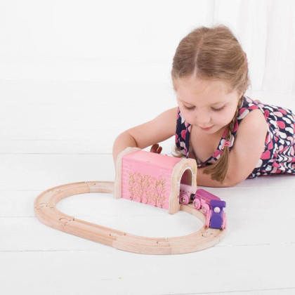 Růžový železniční tunel Bigjigs Rail