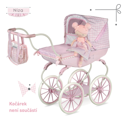 Plyšová panenka Niza 20046 DeCuevas 36 cm s kolébkou DeCuevas