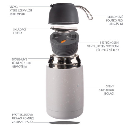 Termoska na jídlo se silikonovým držákem 620 ml Zopa