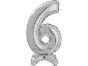 Fóliový balónek stojící stříbrná 64 cm číslice