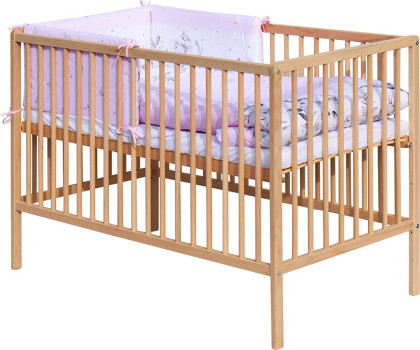 Dětská postýlka s kompletní výbavou 120 x 60 cm - Koala - růžová Scarlett