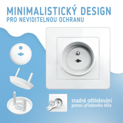 Ochranné kryty na elektrické zásuvky set 12 ks + 2x klíče Sipo