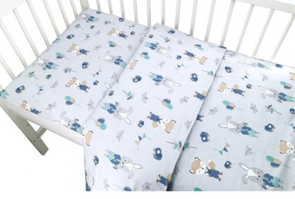 2-dílné bavlněné povlečení 135 x 100 cm ZAJÍC MODRÝ