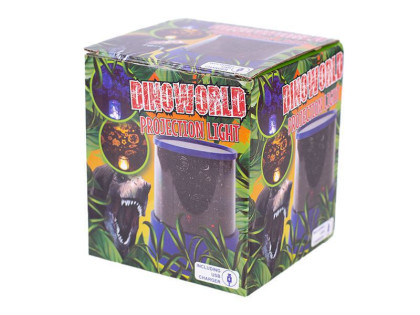 Dinoworld lampička/projektor 12 cm 360° na baterie, se světlem měnící barvu