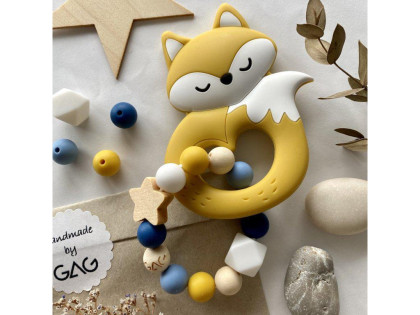 Kousátko do ručky silikonové Hryzátko lišák