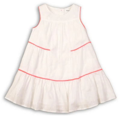 Šaty dívčí bavlněné, Minoti, Hut 1, bílá, vel. 104/110