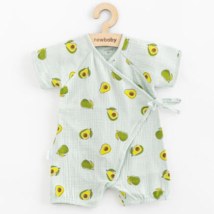 Kojenecký letní mušelínový overal New Baby Avocado
