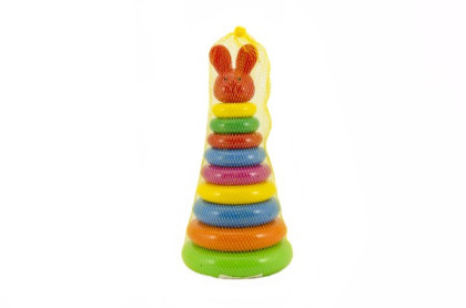 Skládanka pyramida s kroužky plast 28 cm