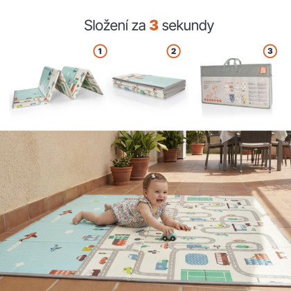 Multifunkční oboustranná pěnová skládací podložka 180 x 120 cm City Zopa