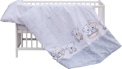 Dětská postýlka s kompletní výbavou Scarlett Toro 120 x 60 cm šedá