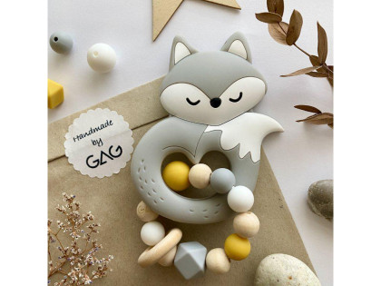 Kousátko do ručky silikonové Hryzátko lišák