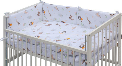 Dětská postýlka bílá s kompletní výbavou 120 x 60 cm Gona Scarlett