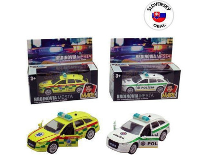 Auto záchranné zdravotné služby a policie