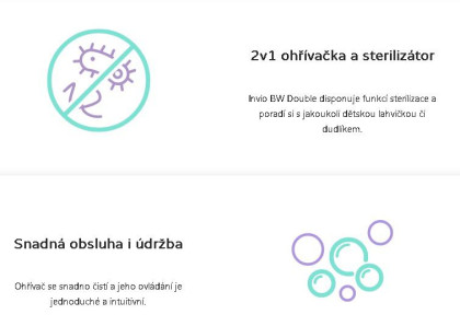 Ohřívač mléka a příkrmů Invio BW Double Truelife