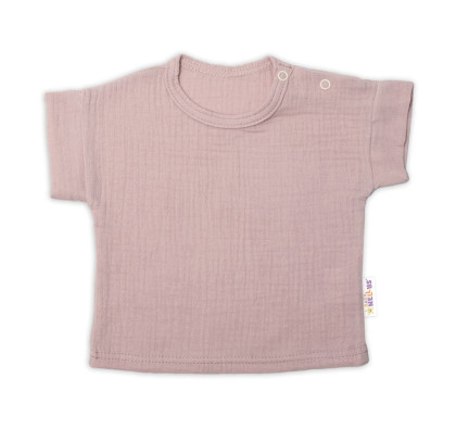 2-dílná mušelínová soupravička, tričko + kraťásky Boy béžová vel. 56 Baby Nellys