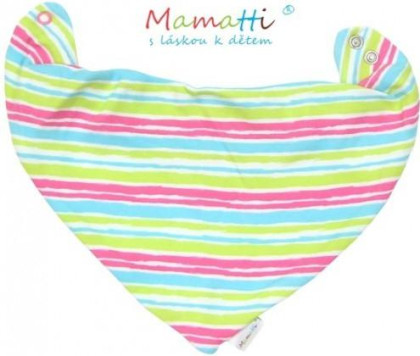 Dětský šátek na krk Mamatti - barevné proužky