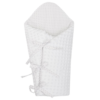 Luxusní šněrovací zavinovačka z Minky bílá 75x75 cm New Baby 