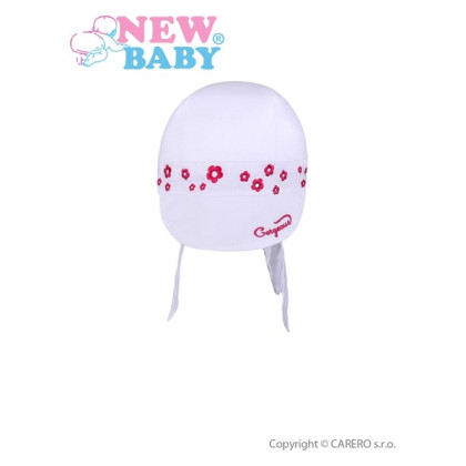 Letní dětská čepička- šátek New Baby Gorgeous vel. 86 BÍLÁ