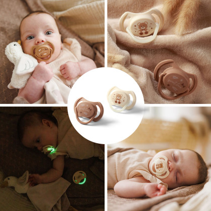 Dudlíky silikonové symetrické 0 - 6 m, 2 ks BabyOno