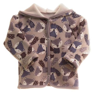 Dětský teplákový kabátek s kožíškem MKCool lišky