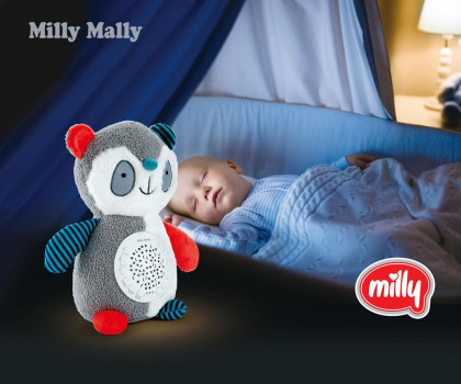 Plyšový usínáček panda s projektorem Milly Mally