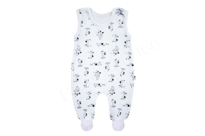 Bavlněné dupačky Pejsek Baby Service Bílý lem