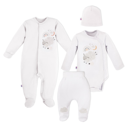 Kojenecký set do porodnice Mellow 4dílný bílý Eevi