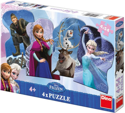 Puzzle ledové království a přátelé Frozen 13x9cm 4x54 dílků