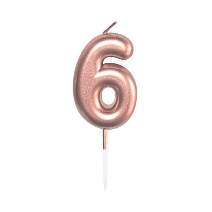 Svíčka dortová rose gold 5 cm