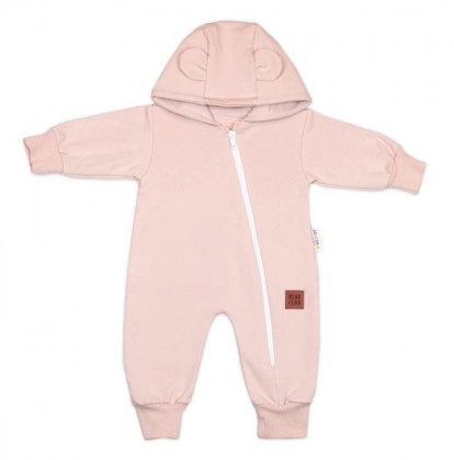 Rostoucí teplákový overal, čepice, botky, 3D, Nature - růžová Baby Nellys