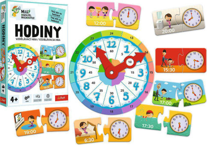 Malý objevitel Hodiny vzdělávací společenská hra 19x29x4  cm
