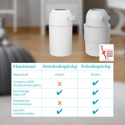 Koš na plenky teleskopický Odour Off na odstranění zápachu Chicco