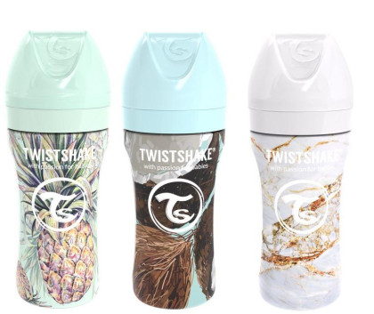 Kojenecká láhev Anti-Colic nerezová Twistshake 330 ml