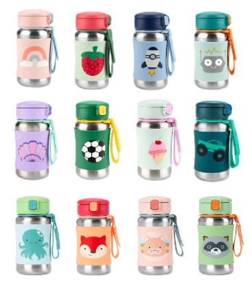 Spark Style Láhev s brčkem na vodu nerez 12 m+ Skip Hop