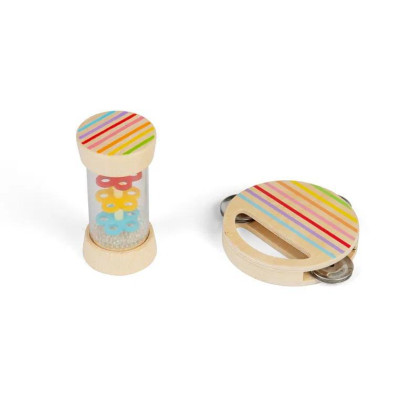 Mini sada dešťová hůlka a tamburína Bigjigs Toys