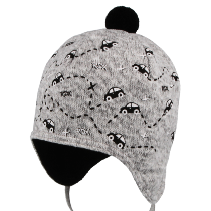 Vázací čepice s bambulí Auta Šedá RDX