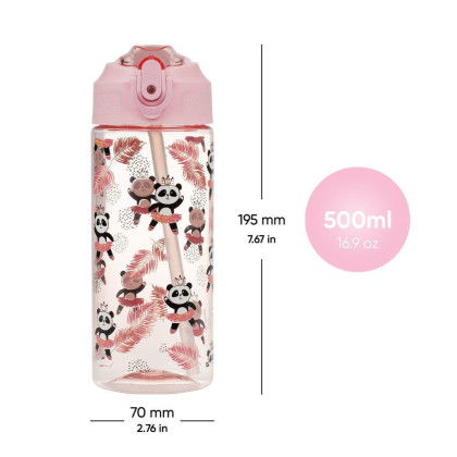 Tritanová láhev na pití s brčkem 500 ml Baagl