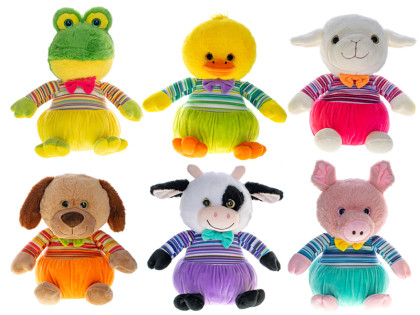 Zvířátko plyšové 25 cm v oblečku 0 m+