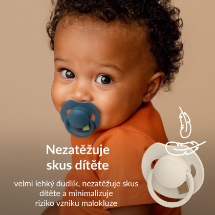 Dudlík svítící silikonový dynamický Prime 18 m+ 2 ks Ivory/Blush Lovi