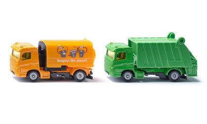 Zametací a popelářský vůz, komunální set Siku