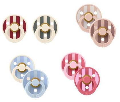 Bibs Studio Colour Block dudlíky kaučuk 2 ks 0 - 6 měsíců