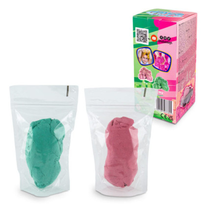 Fluffy písek 2 x 70 g růžová a zelená Tuban